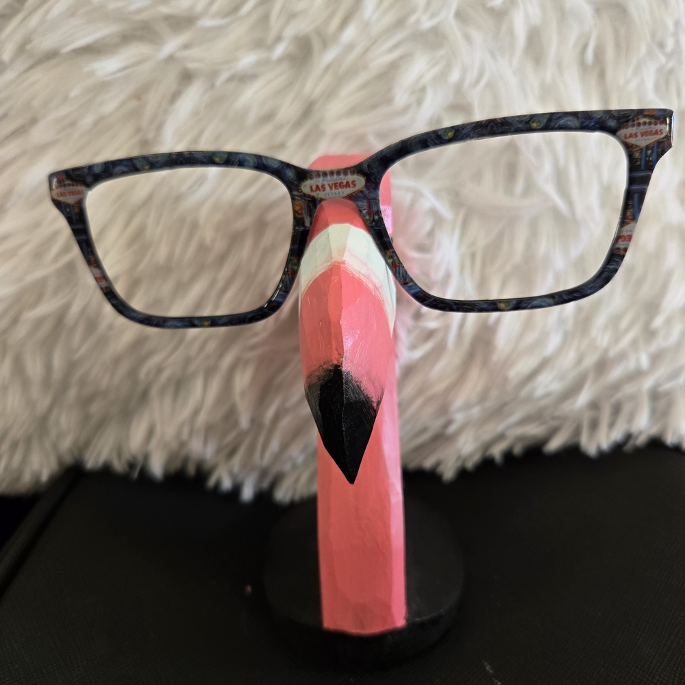 Flamingo Eyeglass Holder with Las Vegas Print